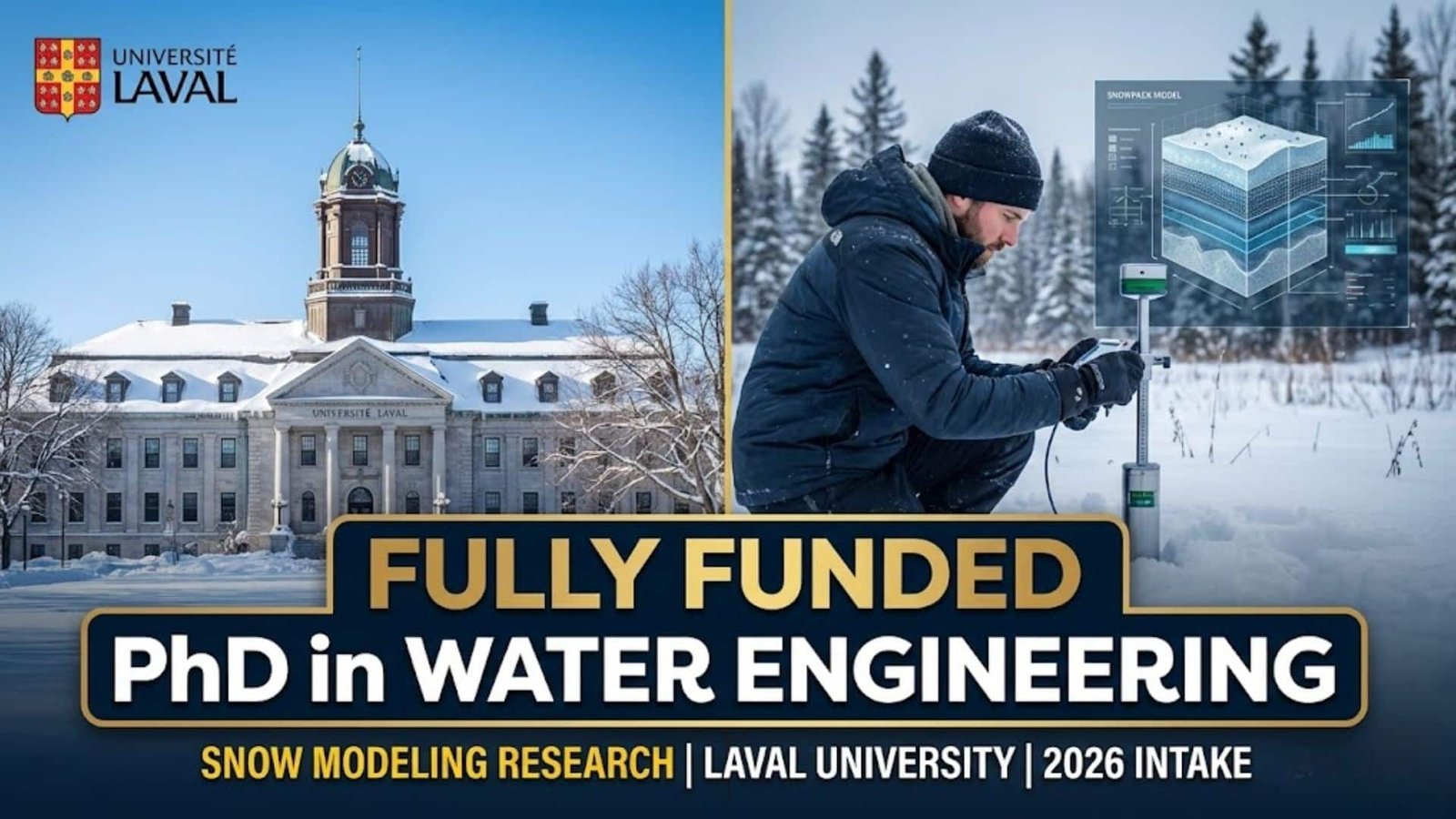 PhD Position in Water Engineering 2026 | Laval University PhD Position in Water Engineering 2026 | Laval University